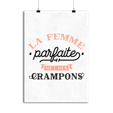 Affiche la femme parfaite met des crampons
