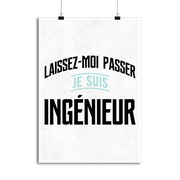 Affiche laissez passer, je suis ingénieur