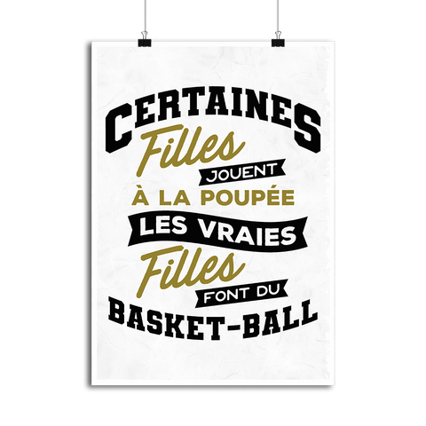 Affiche les filles jouent au basket