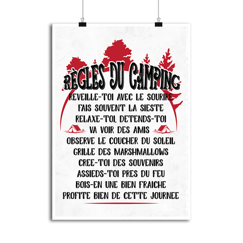 Affiche les règles du camping