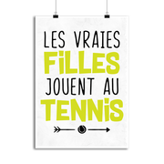 Affiche les vraies jouent au tennis