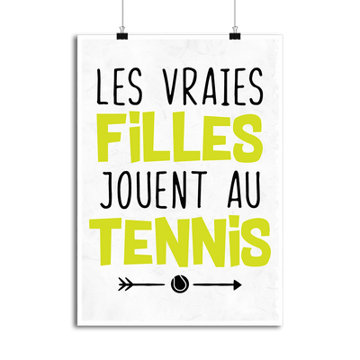 Affiche les vraies jouent au tennis