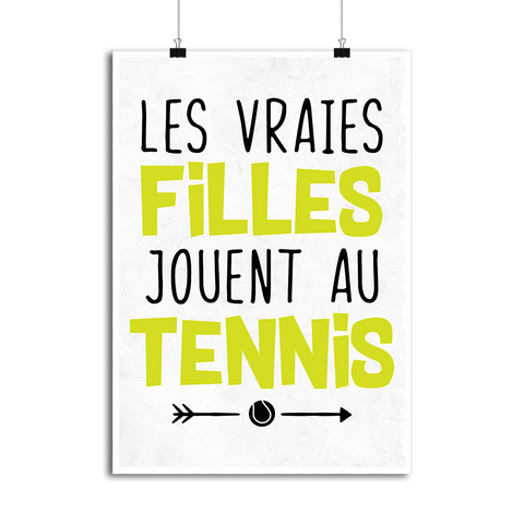 Affiche les vraies jouent au tennis