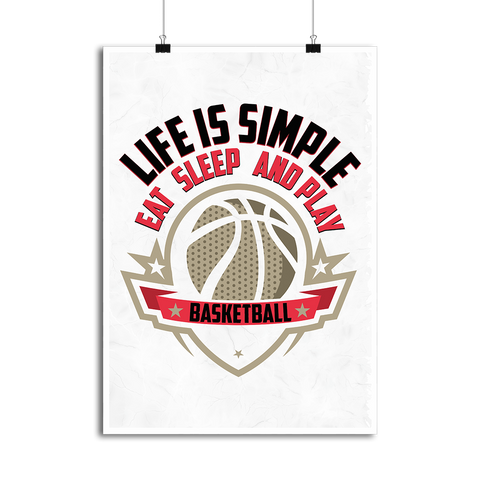 Affiche life is simple basket