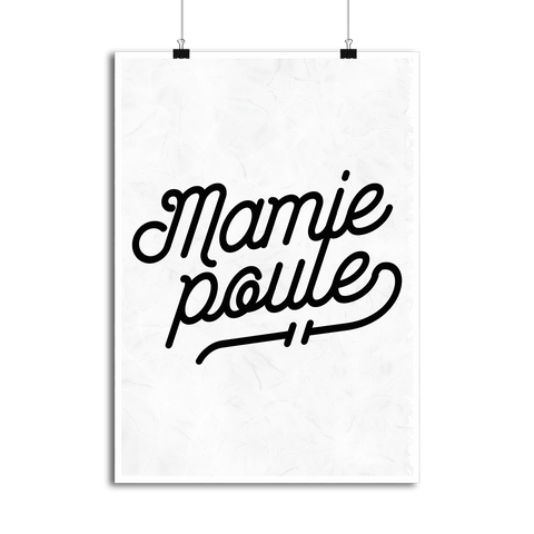 Affiche mamie poule