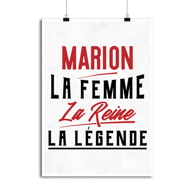 Affiche marion la femme la reine la légende