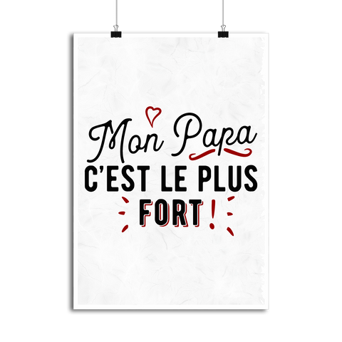 Affiche mon papa le plus fort