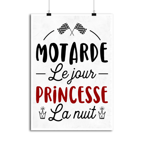 Affiche motarde et princesse