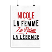 Affiche nicole la femme la reine la légende