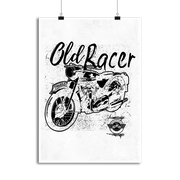 Affiche old racer moto bobber