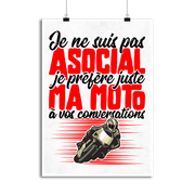 Affiche pas asocial moto