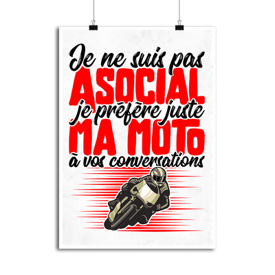 Affiche pas asocial moto