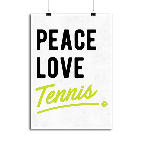 Affiche peace, love, tennis