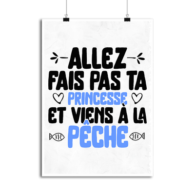 Affiche princesse à la pêche