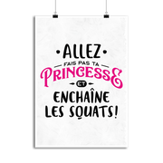 Affiche princesse enchaîne les squats
