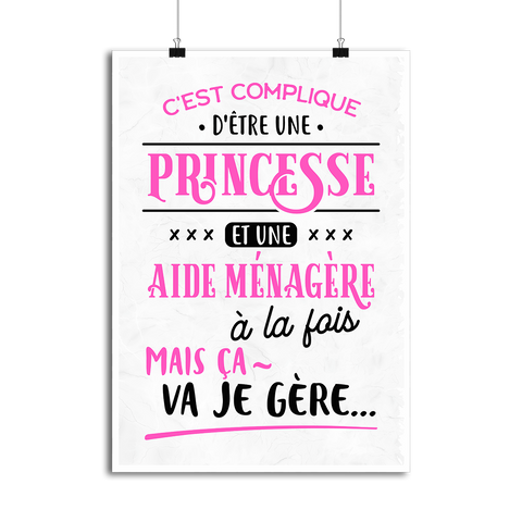Affiche princesse et aide ménagère