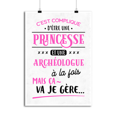 Affiche princesse et archéologue