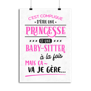 Affiche princesse et baby-sitter