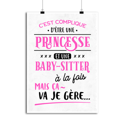 Affiche princesse et baby-sitter