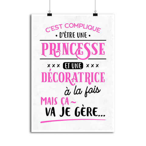 Affiche princesse et decoratrice