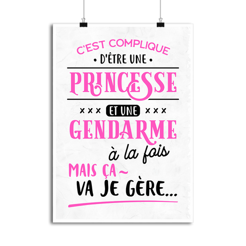 Affiche princesse et gendarme