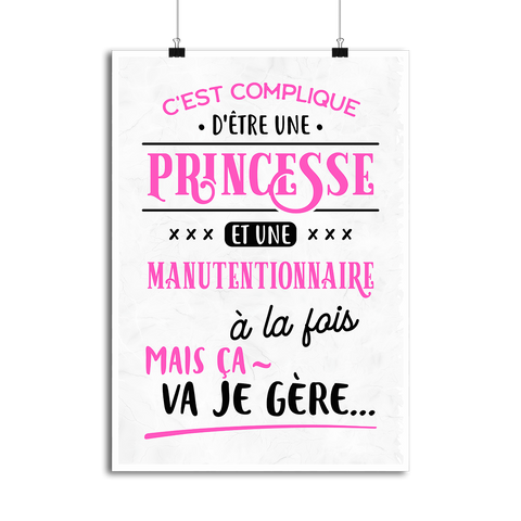 Affiche princesse et manutentionnaire