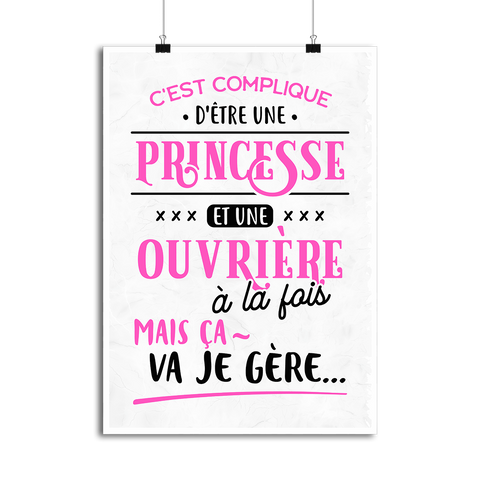 Affiche princesse et ouvriere