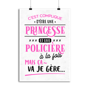 Affiche princesse et policière
