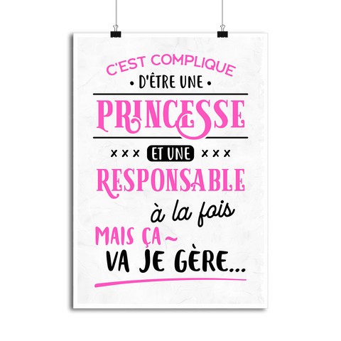 Affiche princesse et responsable