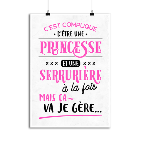 Affiche princesse et serrurière