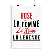 Affiche rose la femme la reine la légende