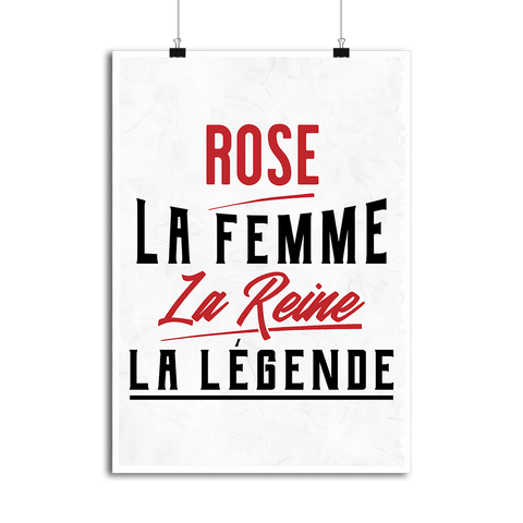 Affiche rose la femme la reine la légende