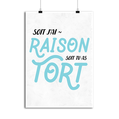 Affiche soit j'ai raison