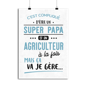 Affiche super papa et agriculteur