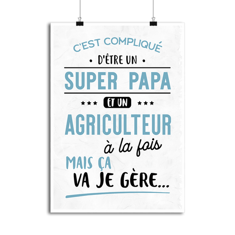 Affiche super papa et agriculteur