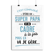 Affiche super papa et cadre