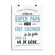 Affiche super papa et chef cuisinier