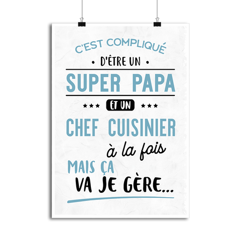 Affiche super papa et chef cuisinier