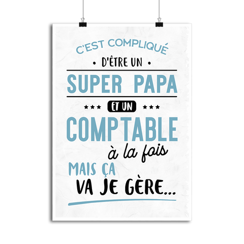 Affiche super papa et comptable
