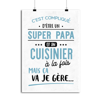 Affiche super papa et cuisinier