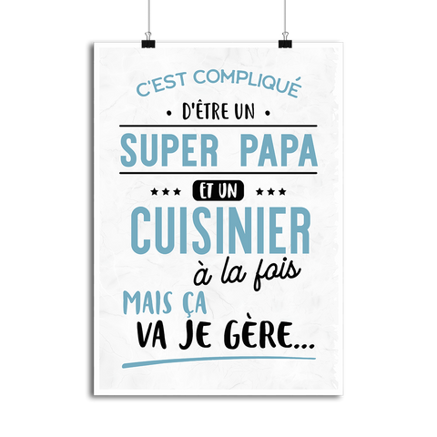 Affiche super papa et cuisinier