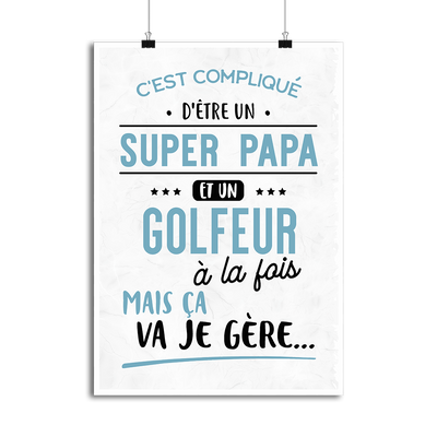 Affiche super papa et golfeur