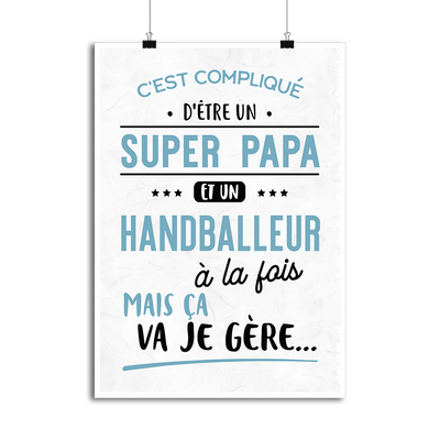 Affiche super papa et handballeur