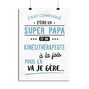 Affiche super papa et kinésithérapeute