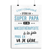 Affiche super papa et massothérapeute