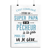Affiche super papa et pêcheur