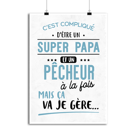 Affiche super papa et pêcheur