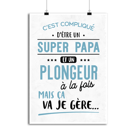 Affiche super papa et plongeur