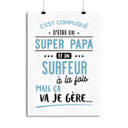 Affiche super papa et surfeur