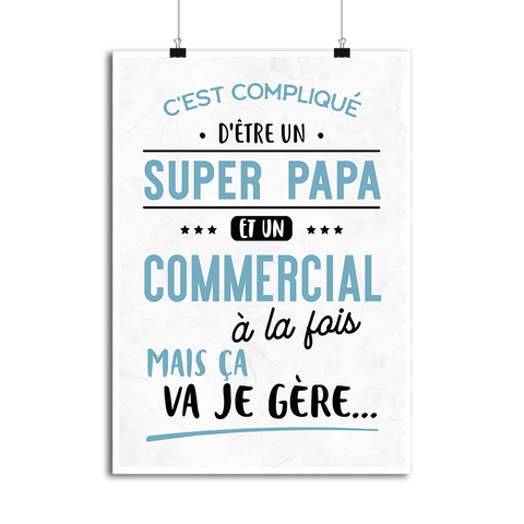Affiche super papa et un commercial